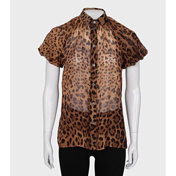 Dolce & Gabbana Silk Animal Print Blouse - Size XS/IT38 - Picture 1 of 4
